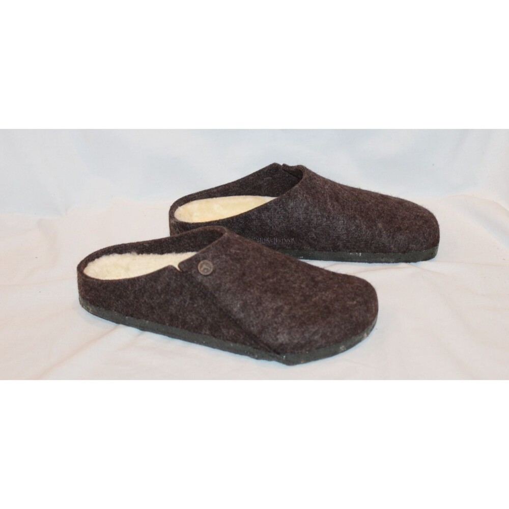 BIRKENSTOCK Women's Zermatt Shearling Mocha Brown Wool Felt Clogs EU 42 REGULAR